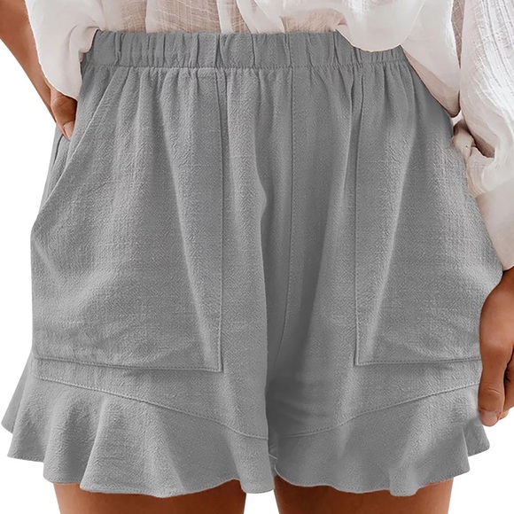 Woman’s Cargo Ruffle Shorts - Picture 2 of 8